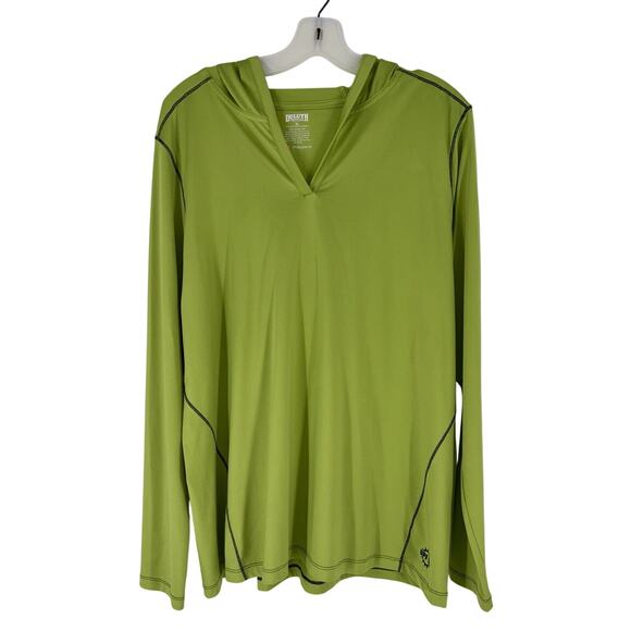 Duluth Trading Co Women's Pullover Hoodie Shirt LS Lime Green XL Polygiene EUC - Picture 6 of 8